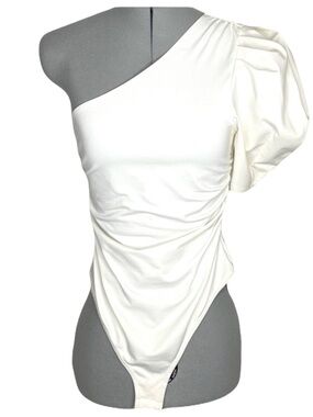 NWOT Free People Off Shoulder Puff Sleeve Bodysuit M